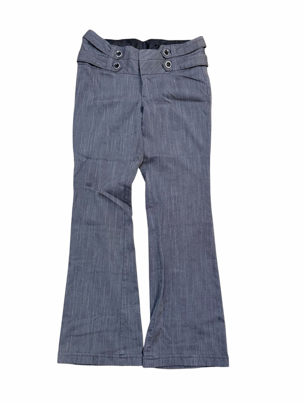 Y2K Heart Soul Gray Pinstripe Low Rise Flare Pants Size 7/8